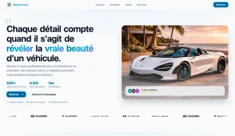 Haut du site du service de nettoyage, où commence la demande de devis.
