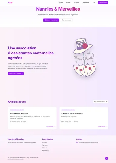 Page d'accueil du site de l'agence, avec ses actualités et son appel aux dons.